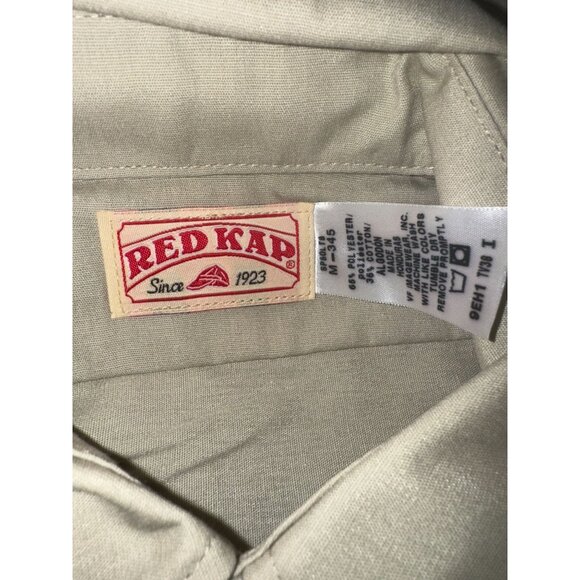 Red Kap Mens Long Sleeve Khaki Work Shirt M 100% Cotton - Picture 3 of 5